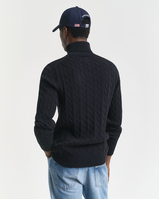 Pull col roulé torsadé en coton
