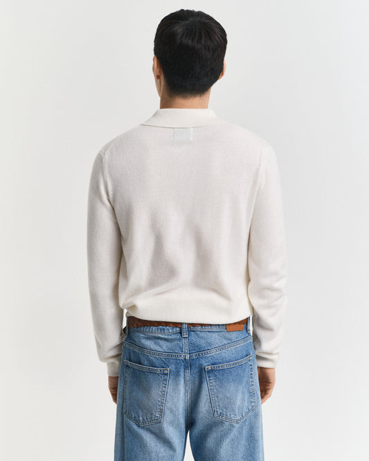 Pull polo en agneau ultrafin
