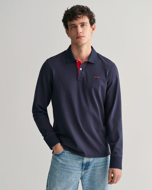 Kontrast-Piqué-Rugby-Shirt