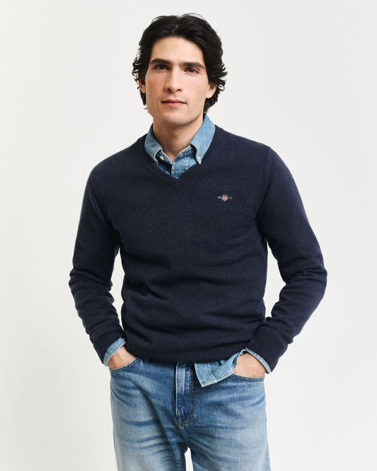 Pull en agneau mérinos extrafin à col en V