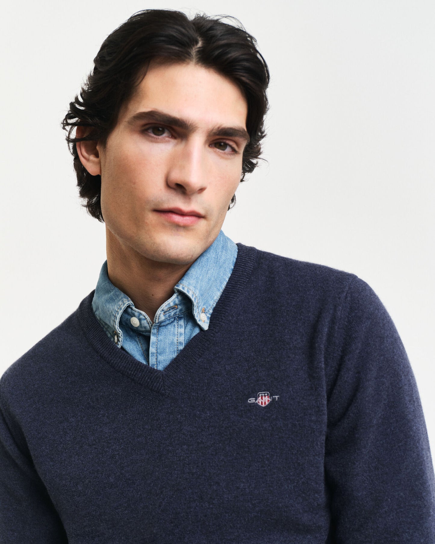 Pull en agneau mérinos extrafin à col en V
