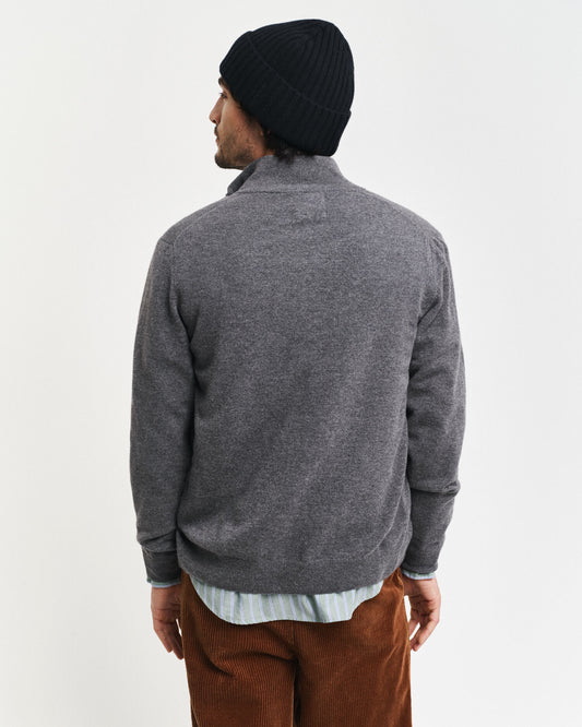 Cardigan zippé en laine d'agneau ultra-fine