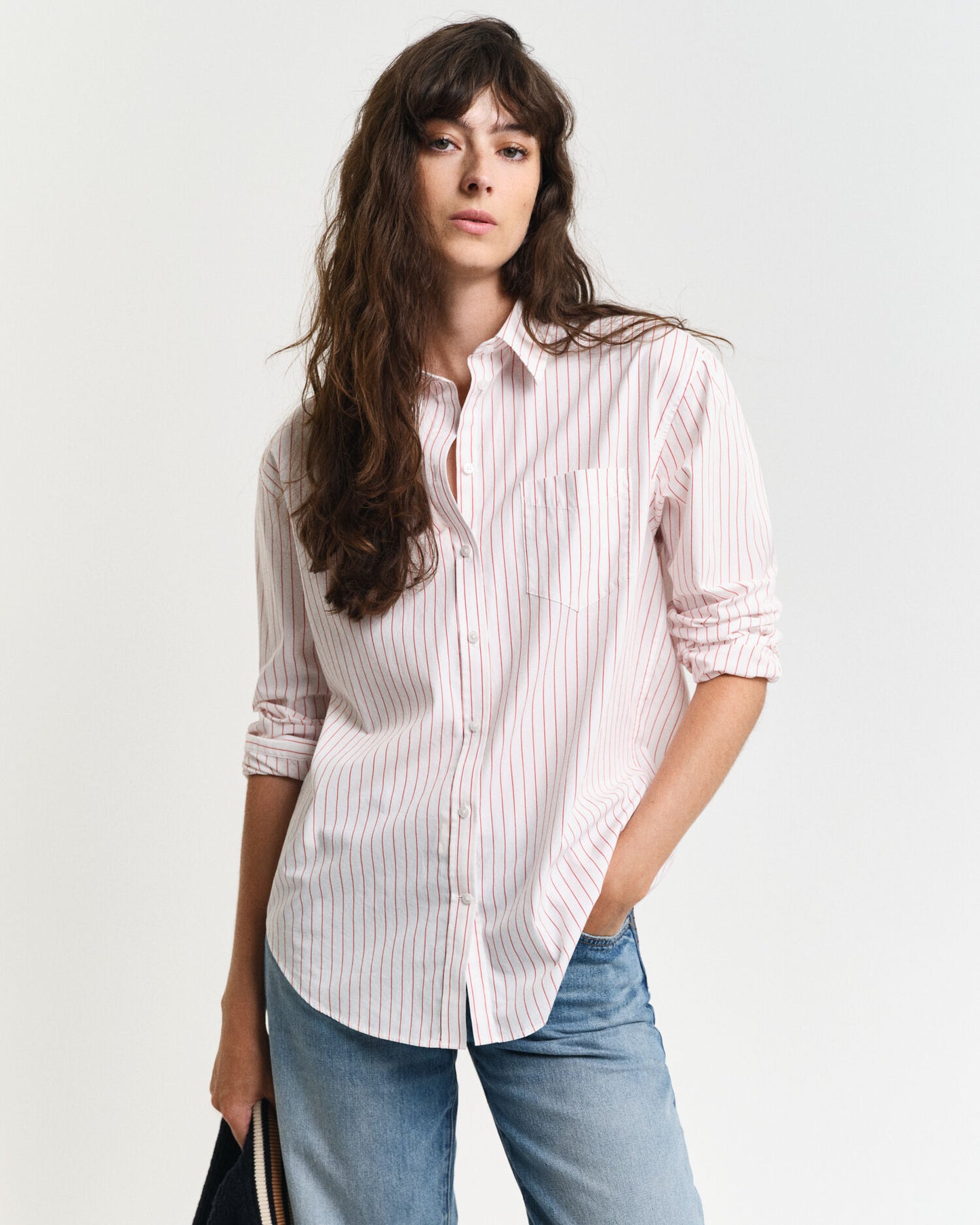 Relaxed Fit Hemd aus gestreiftem Popeline
