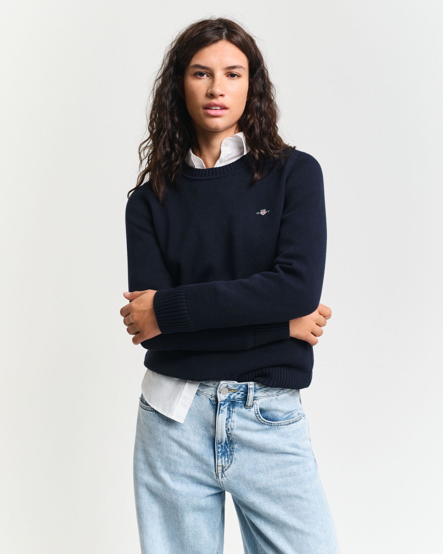 Pull Col Rond Classique en Coton