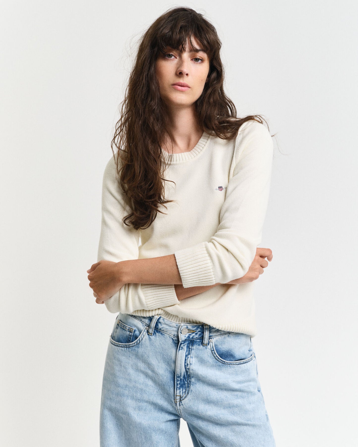 Pull Col Rond Classique en Coton