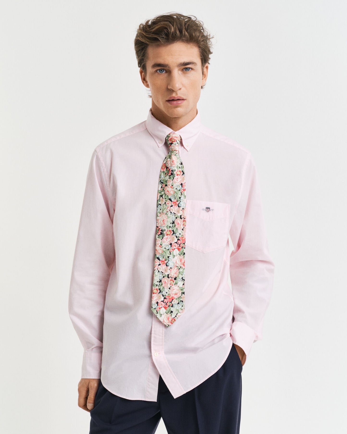 Chemise classique en popeline coupe droite