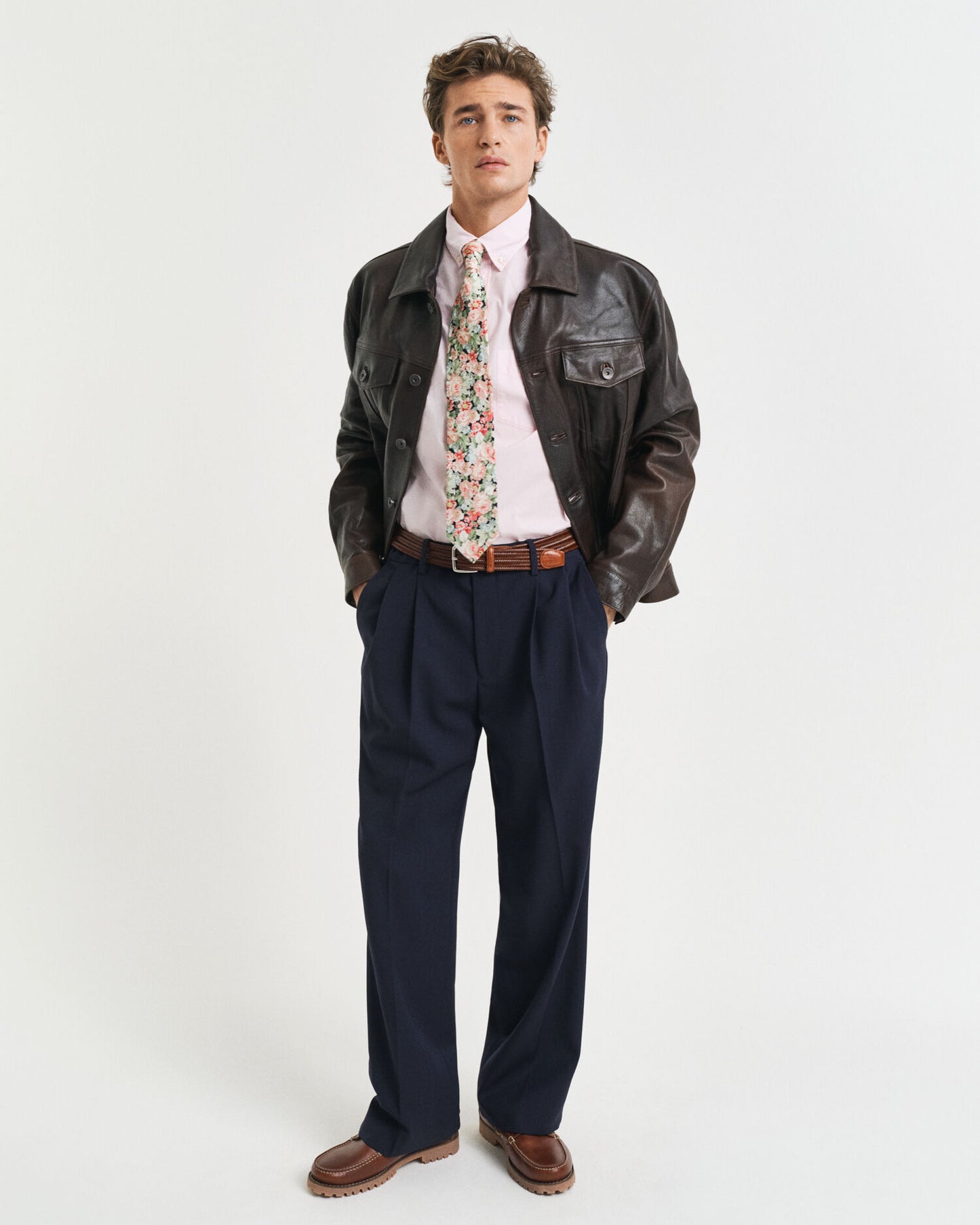 Chemise classique en popeline coupe droite