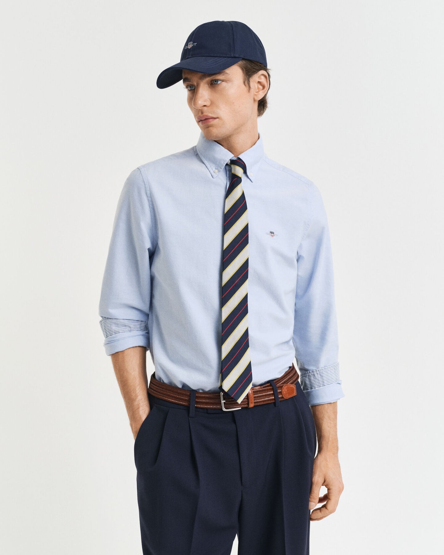 Slim-Fit-Oxford-Stretchhemd