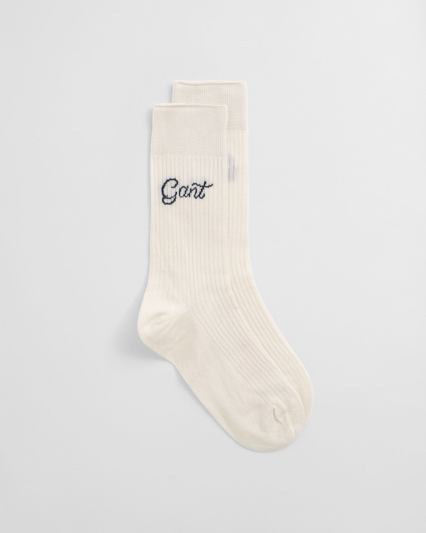 Gerippte Socken mit Schriftzug