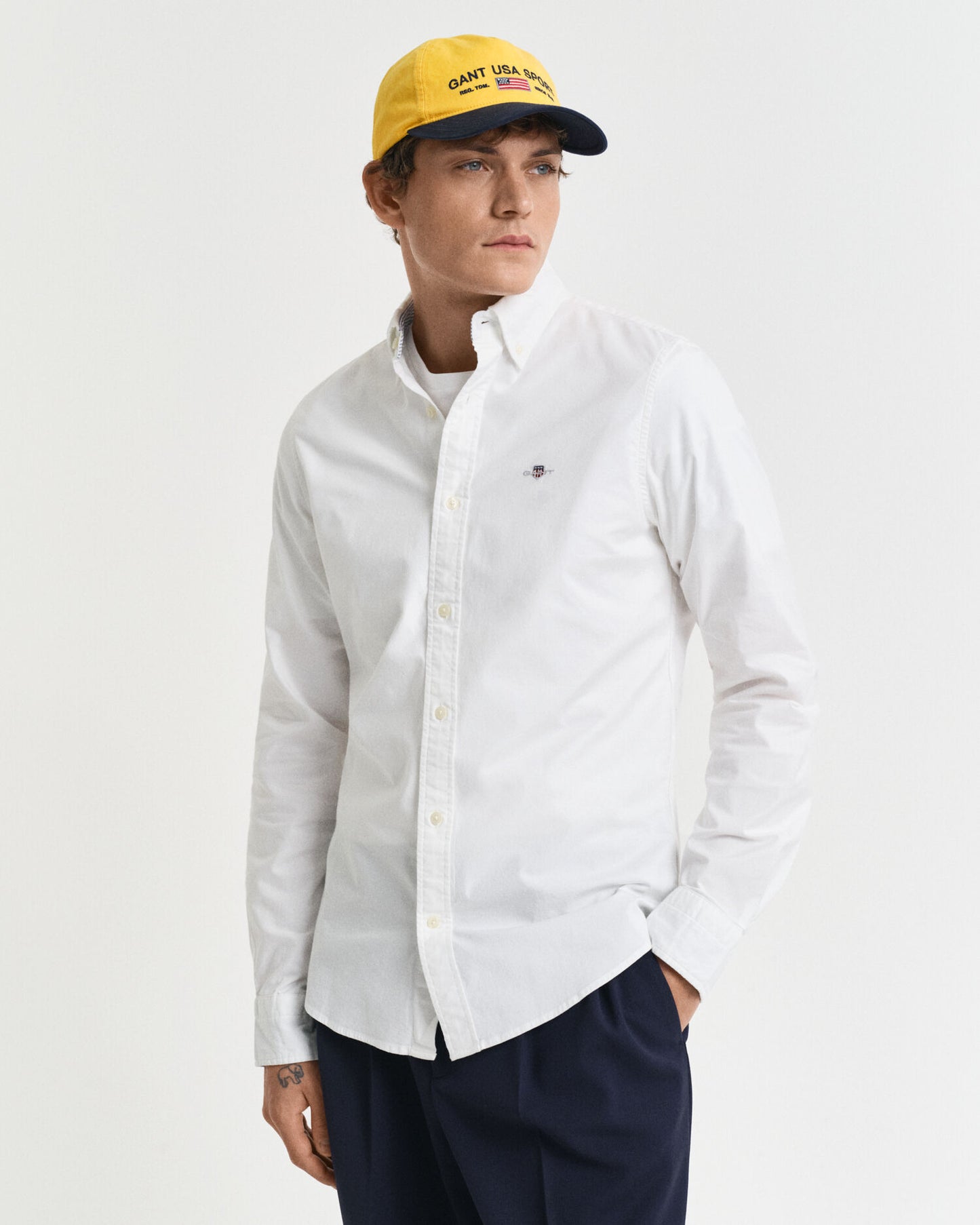 Slim-Fit-Oxford-Stretchhemd