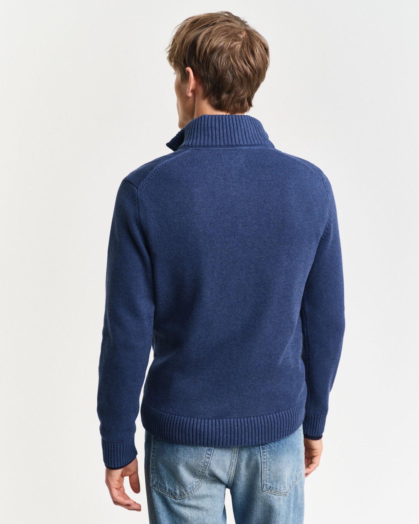 Lässiger Baumwoll-Half-Zip-Pullover