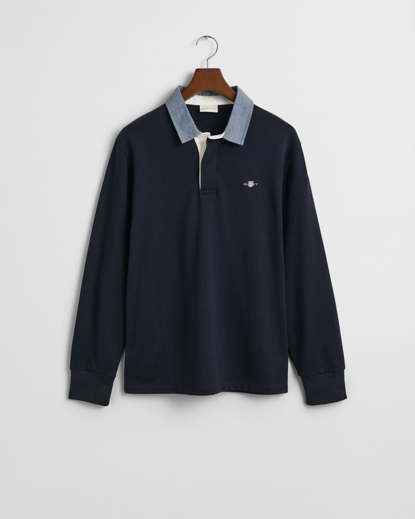 Rugger lourd à col chambray
