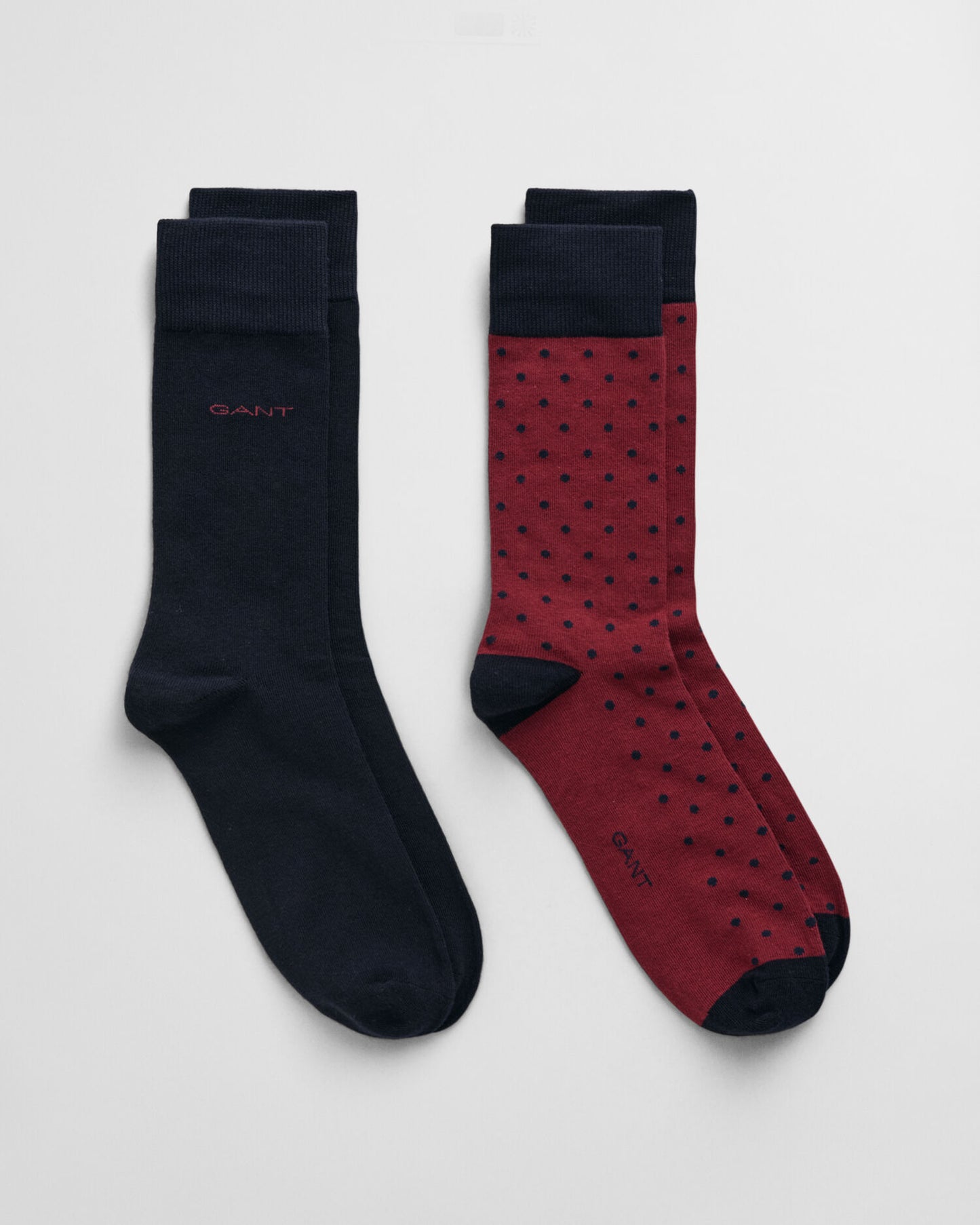 2er-Pack Socken mit Punkten und unifarben