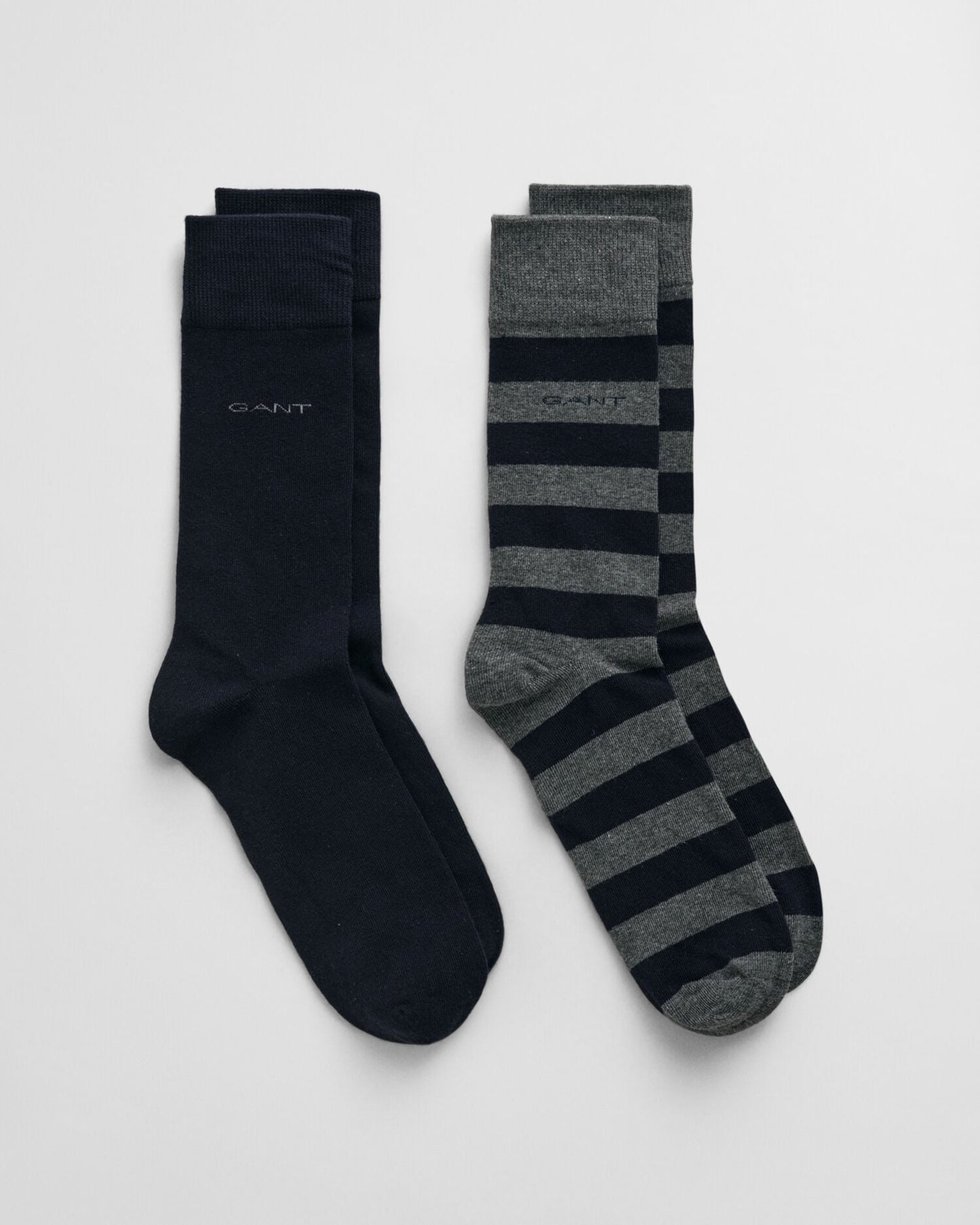 Lot de 2 paires de chaussettes unies et rayées