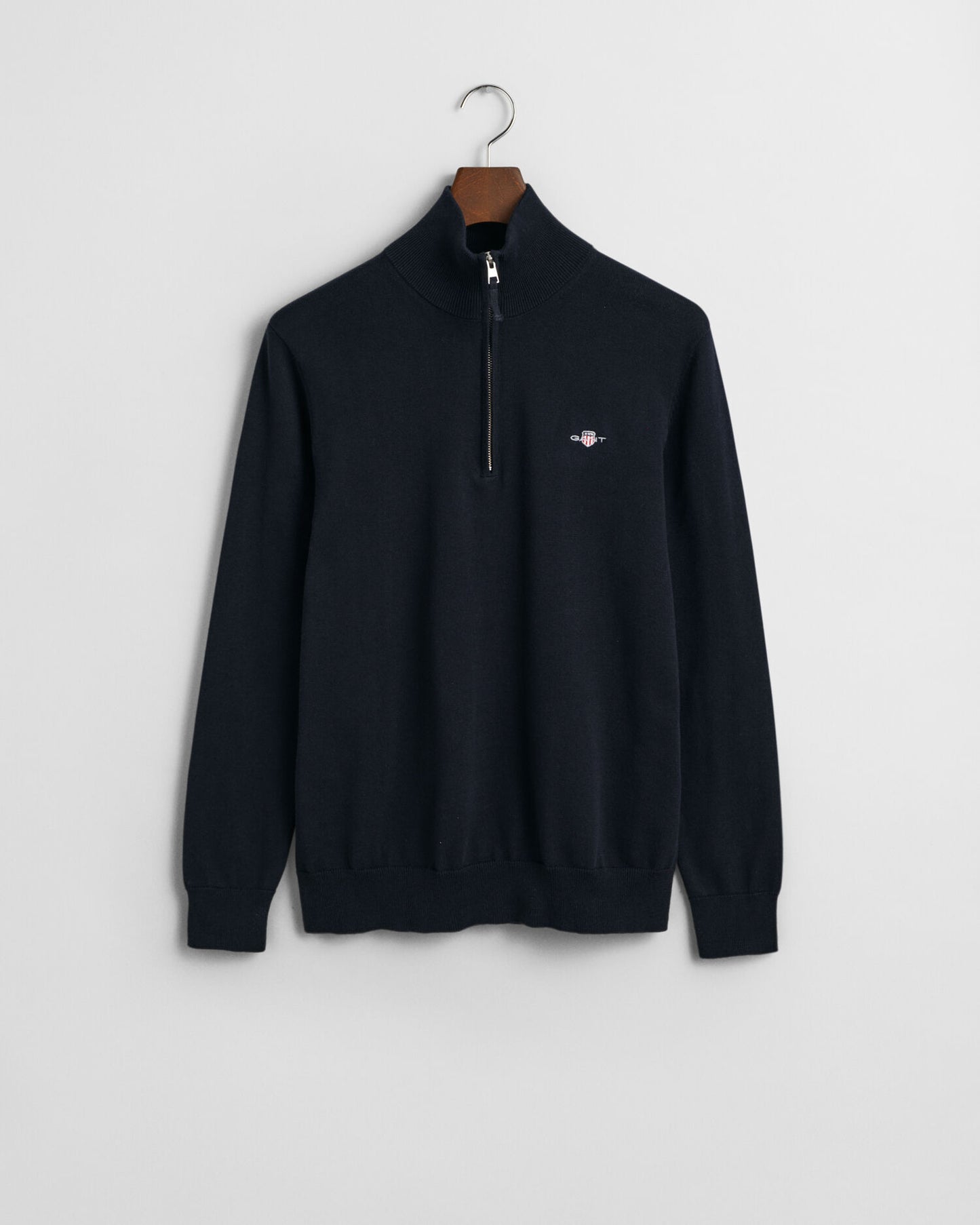 Pull classique en coton, demi-zip