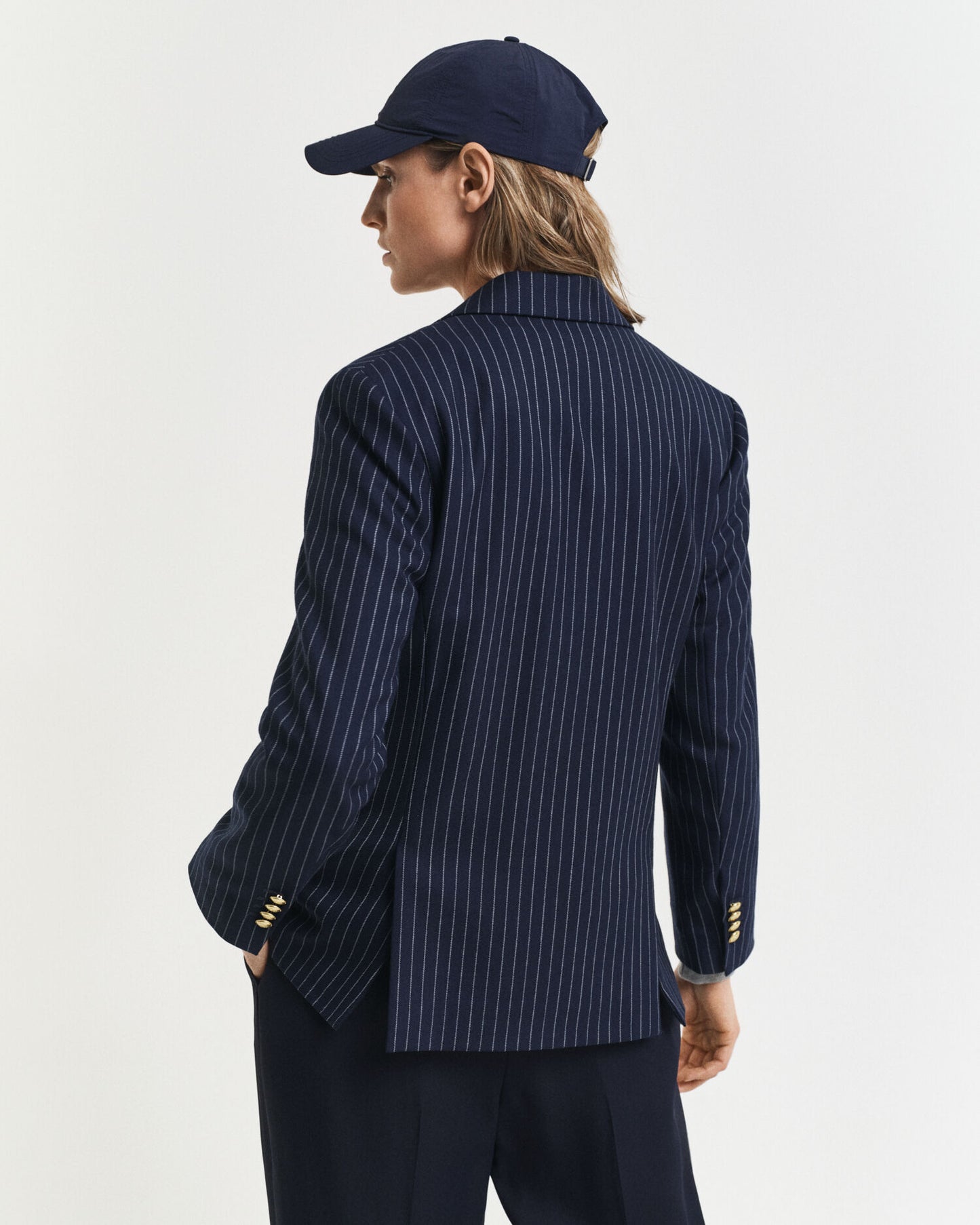 Blazer club à rayures coupe droite