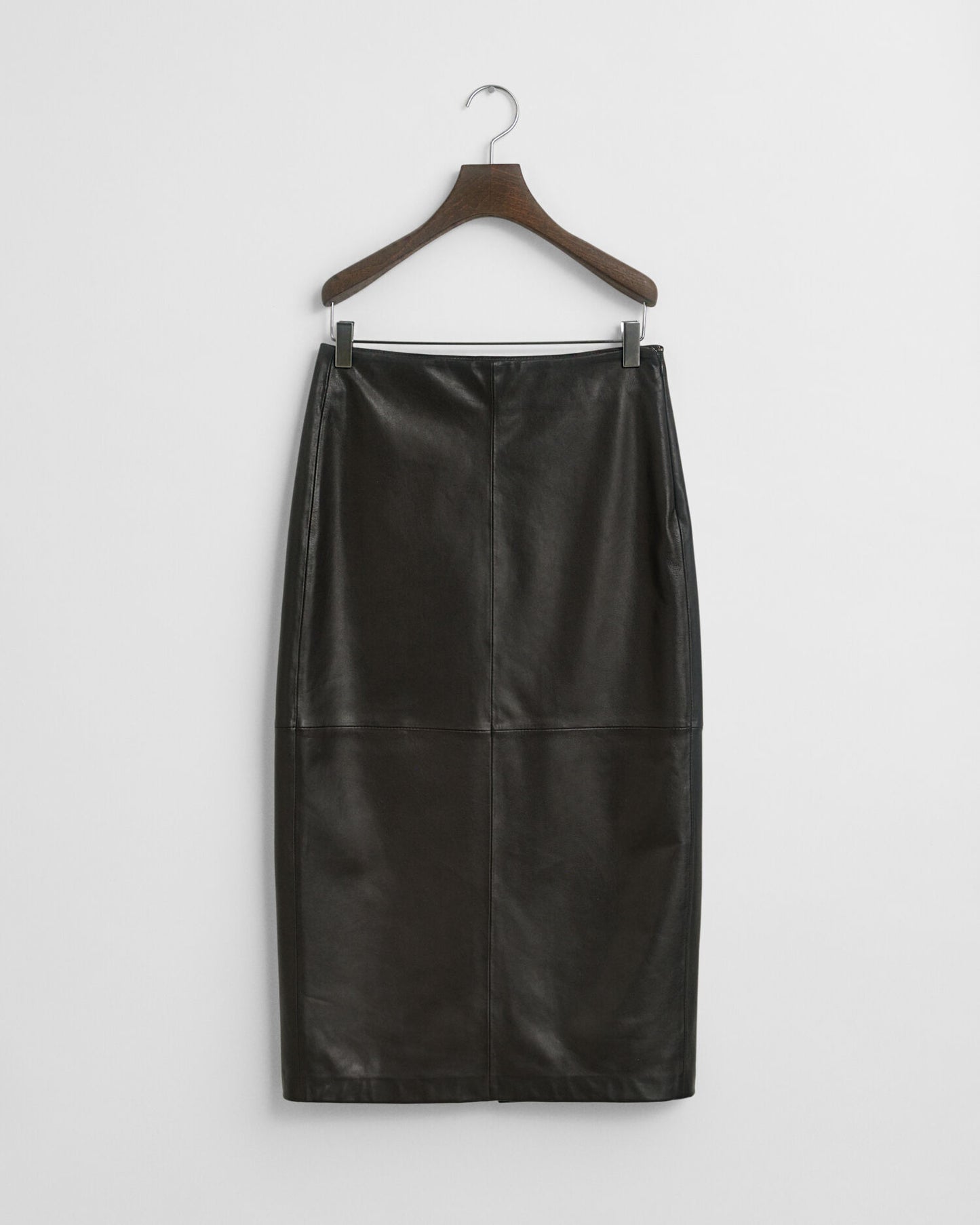 Jupe crayon midi en cuir