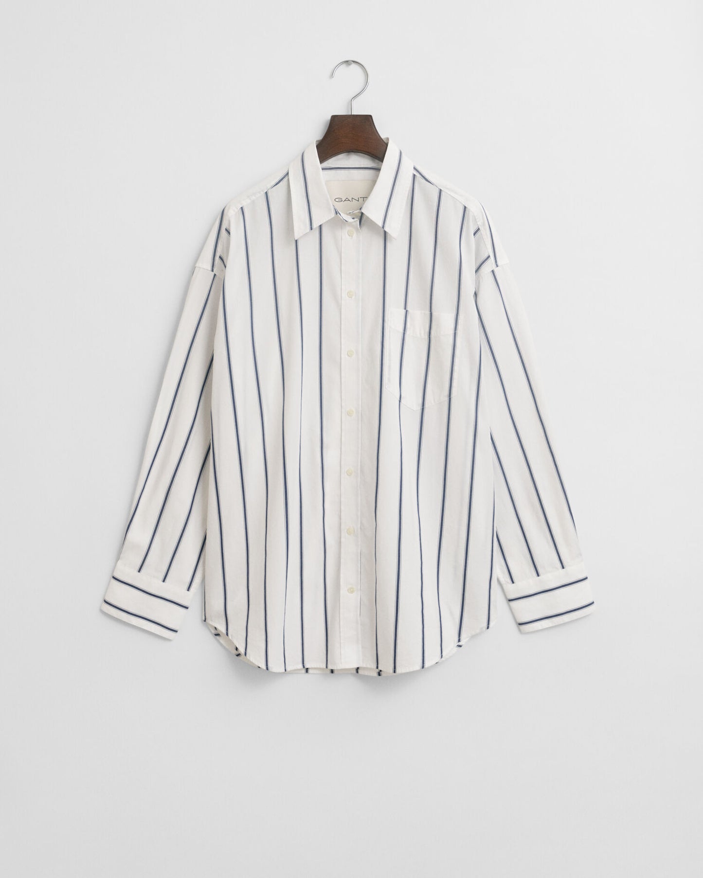 Chemise classique surdimensionnée en popeline rayée