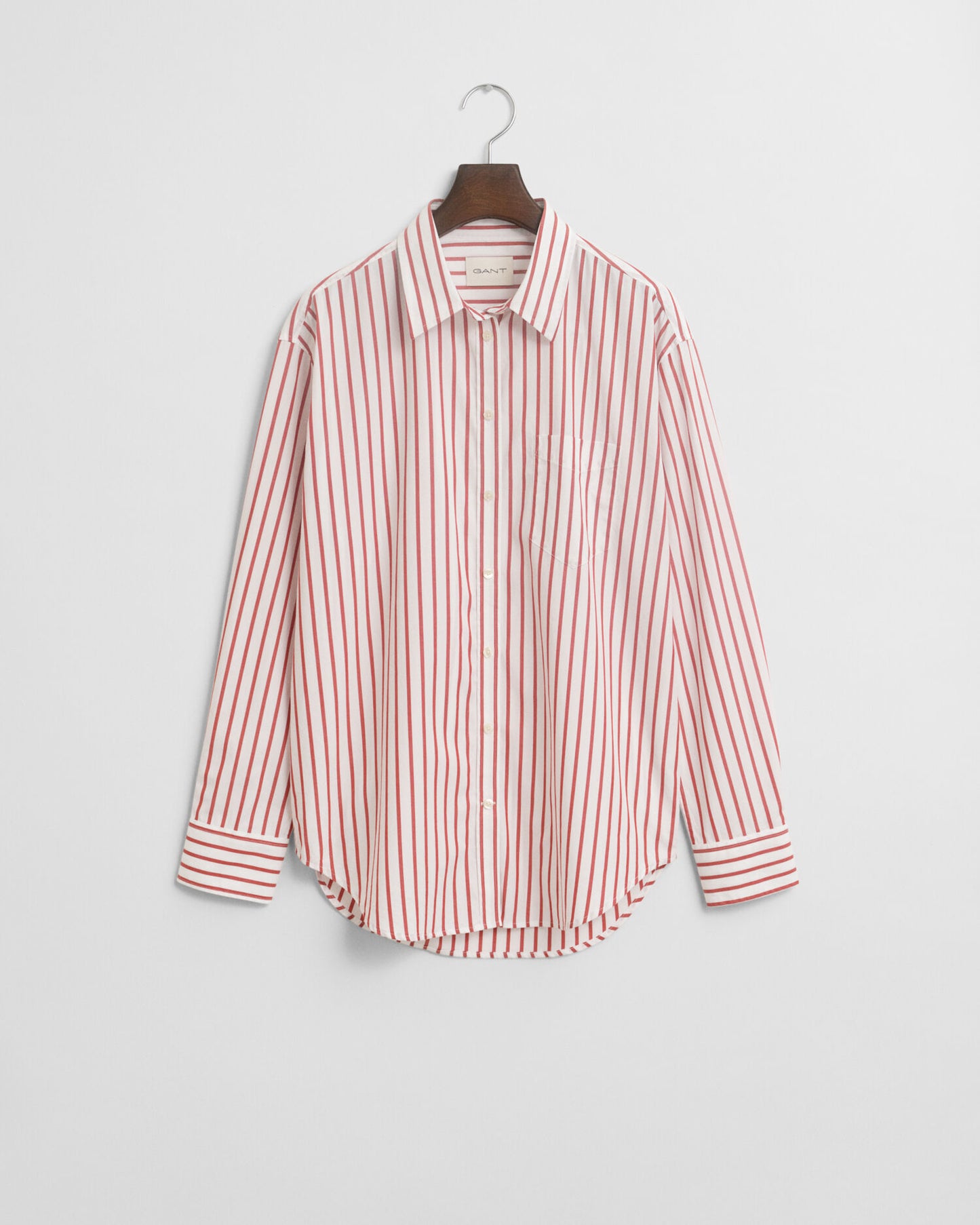 Chemise classique en popeline rayée coupe décontractée
