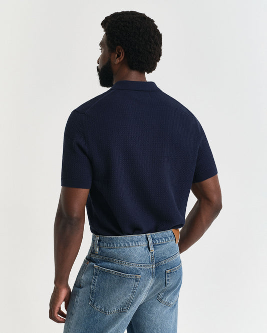 Poloshirt aus Baumwolle mit Struktur