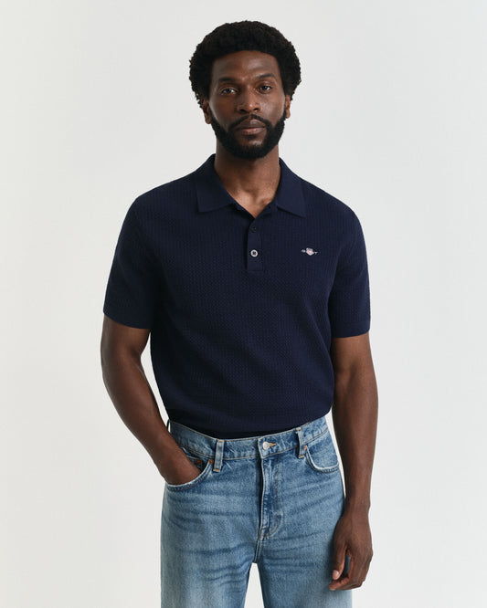 Poloshirt aus Baumwolle mit Struktur