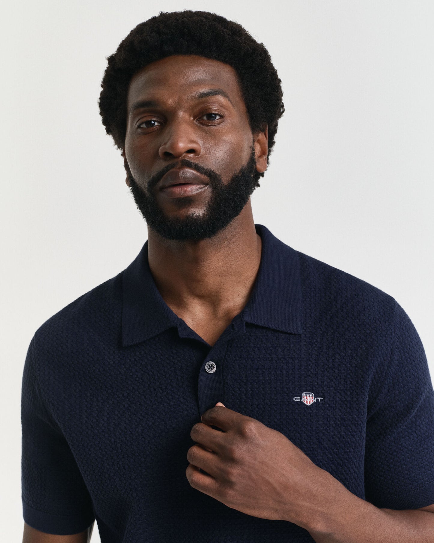 Poloshirt aus Baumwolle mit Struktur