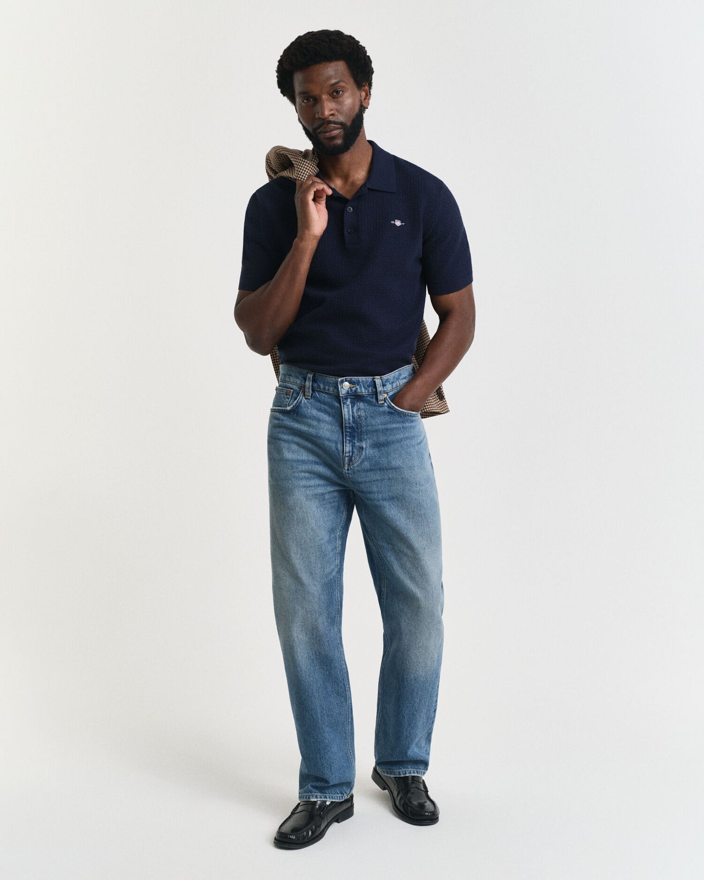 Poloshirt aus Baumwolle mit Struktur