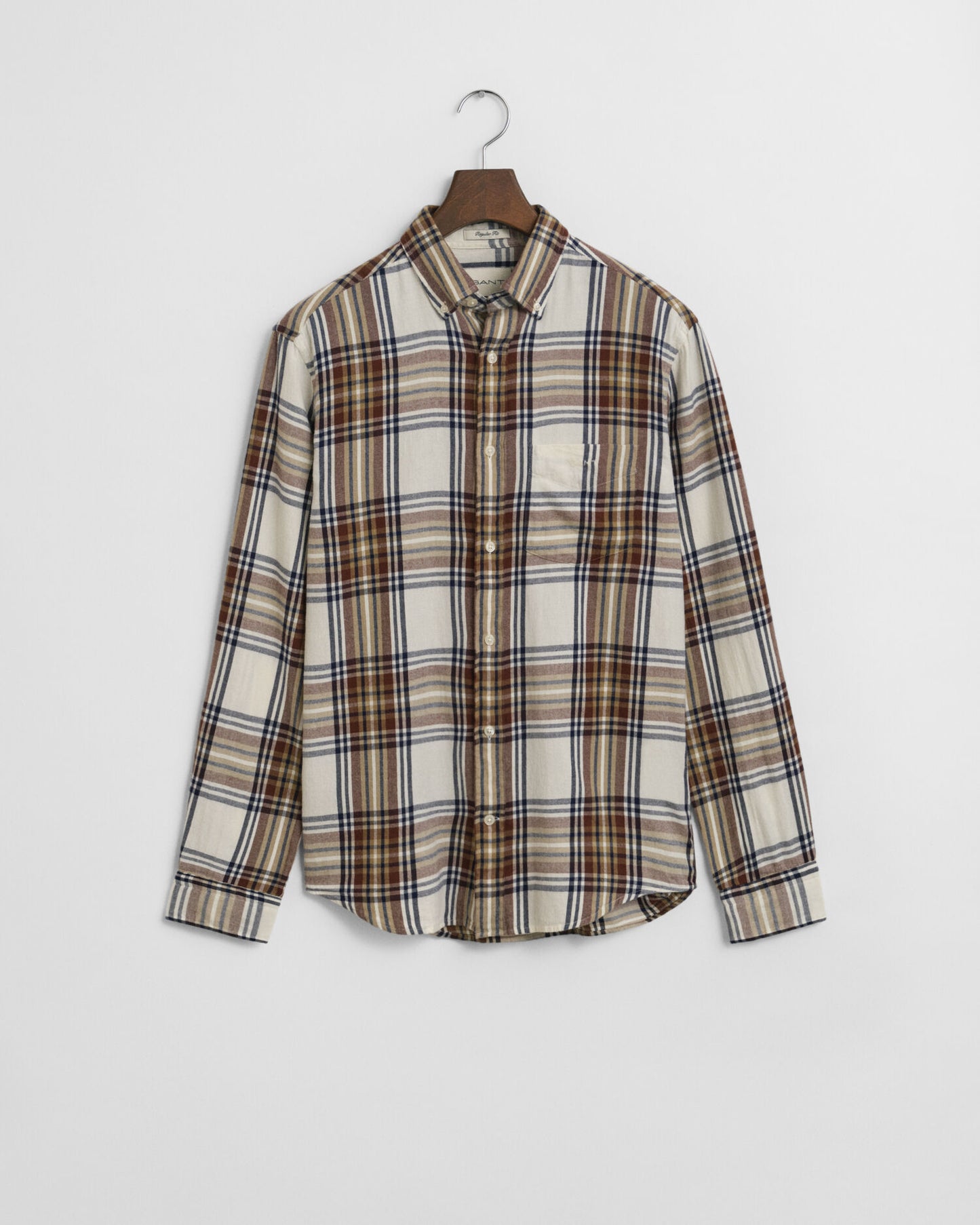 Chemise à carreaux en flanelle effet vieilli coupe droite