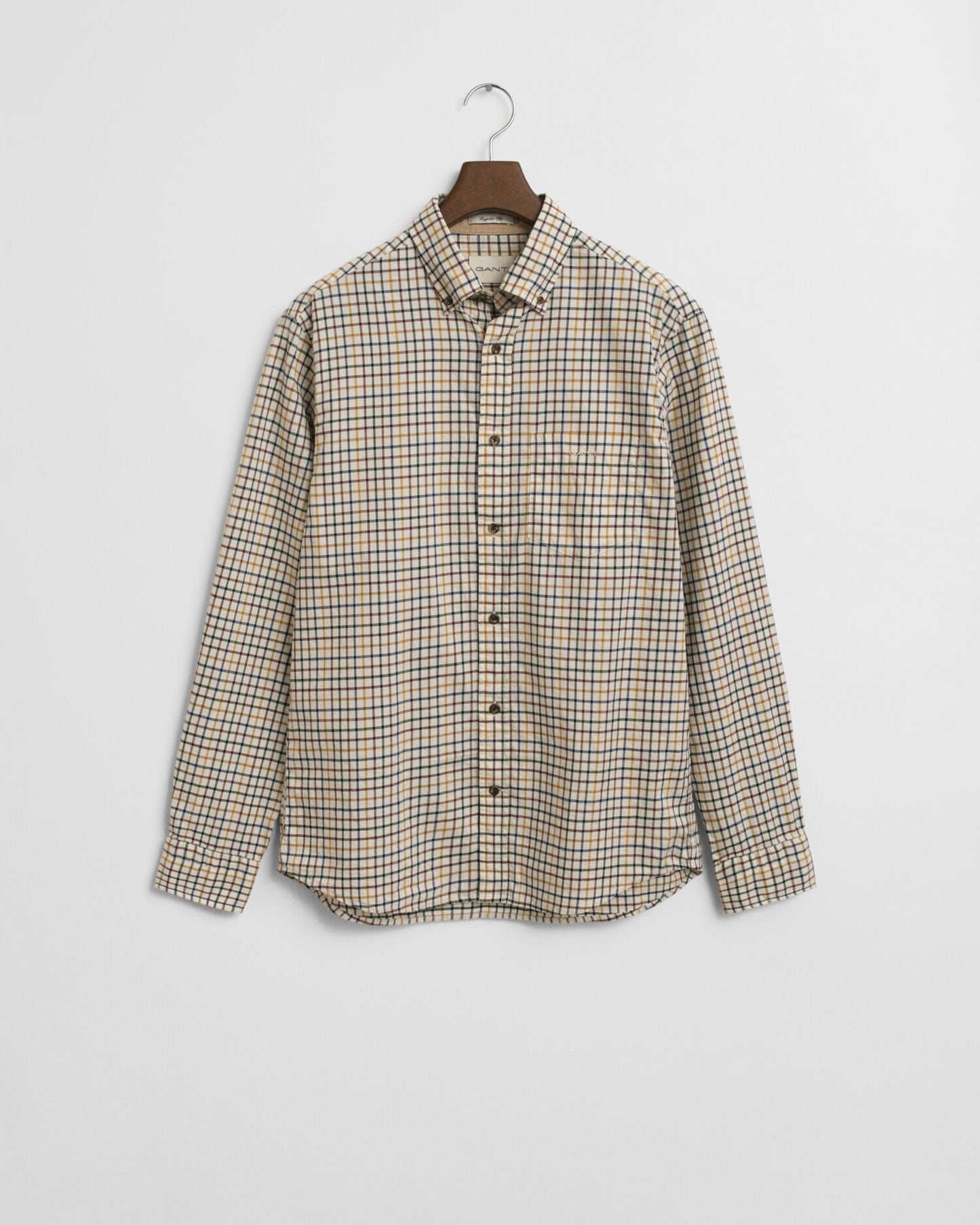 Chemise en twill à carreaux tattersall coupe droite