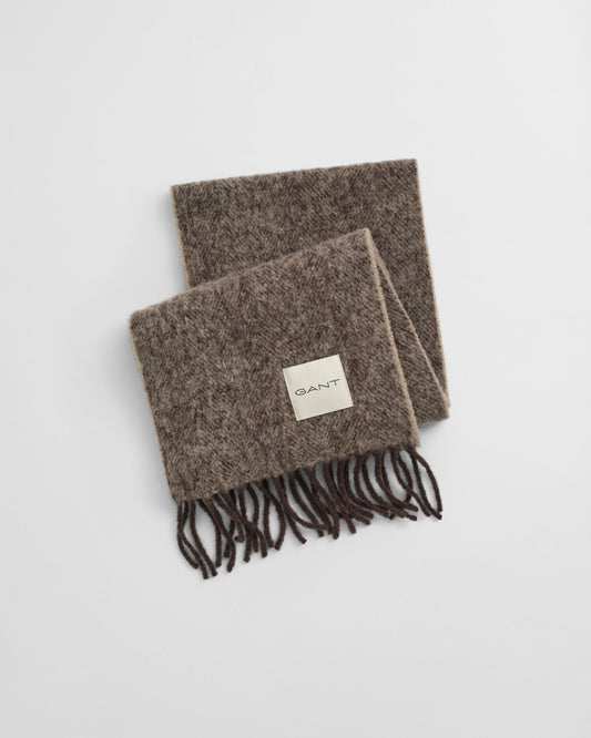 Schal aus Mohair-Alpaka mit Fischgrätmuster