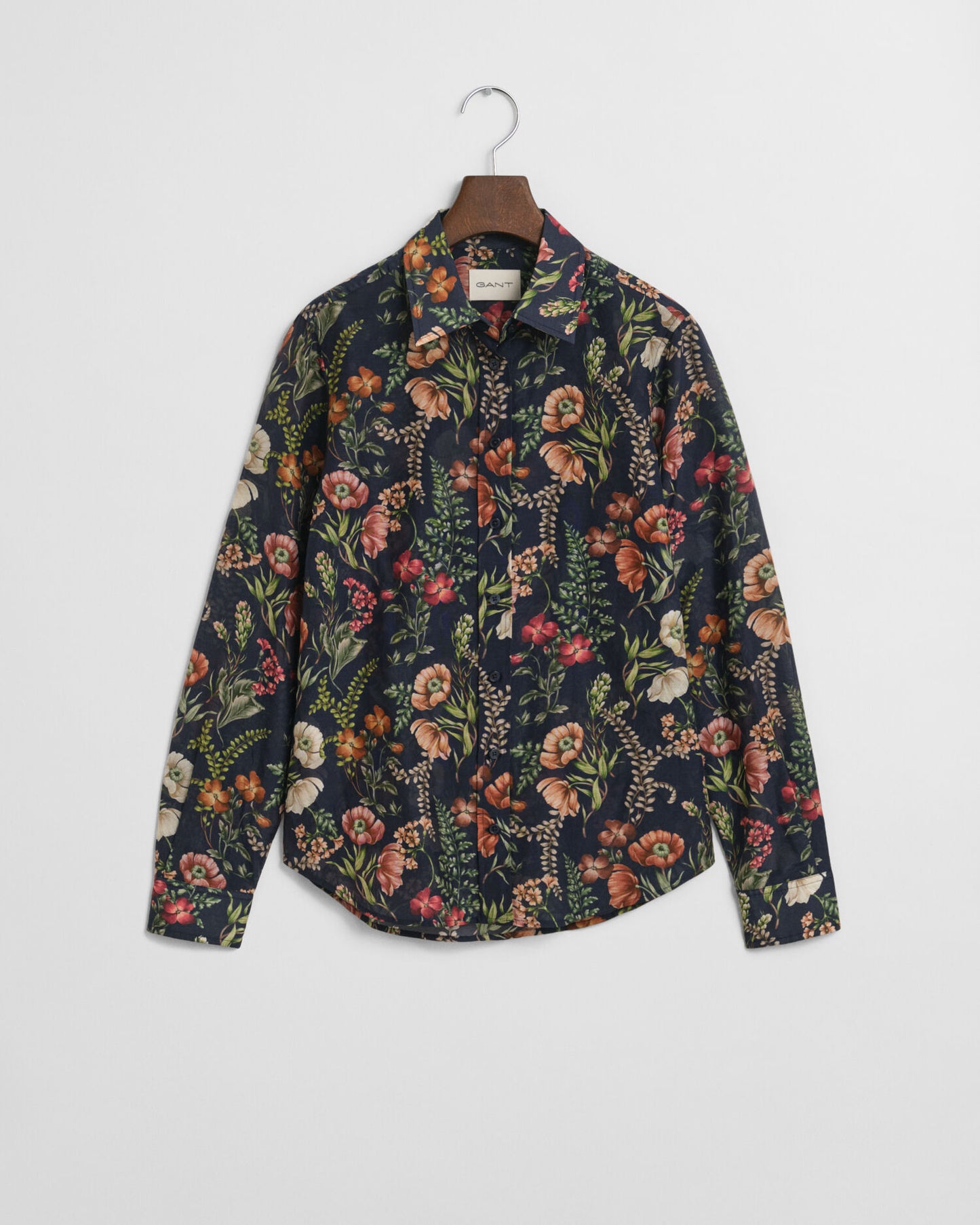 Regular Fit Hemd aus Baumwoll-Seide mit Blumenmuster