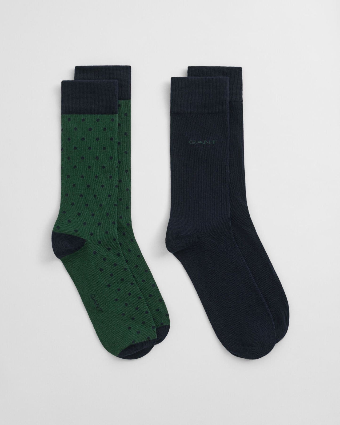2er-Pack gestreifte und unifarbene Socken