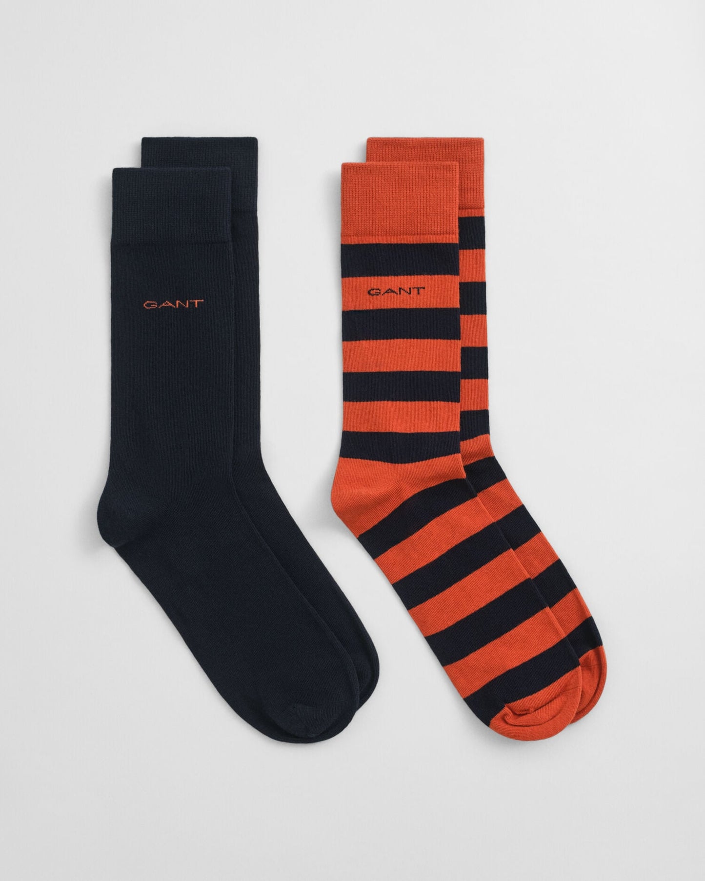 2er-Pack Gestreifte & Uni-Socken