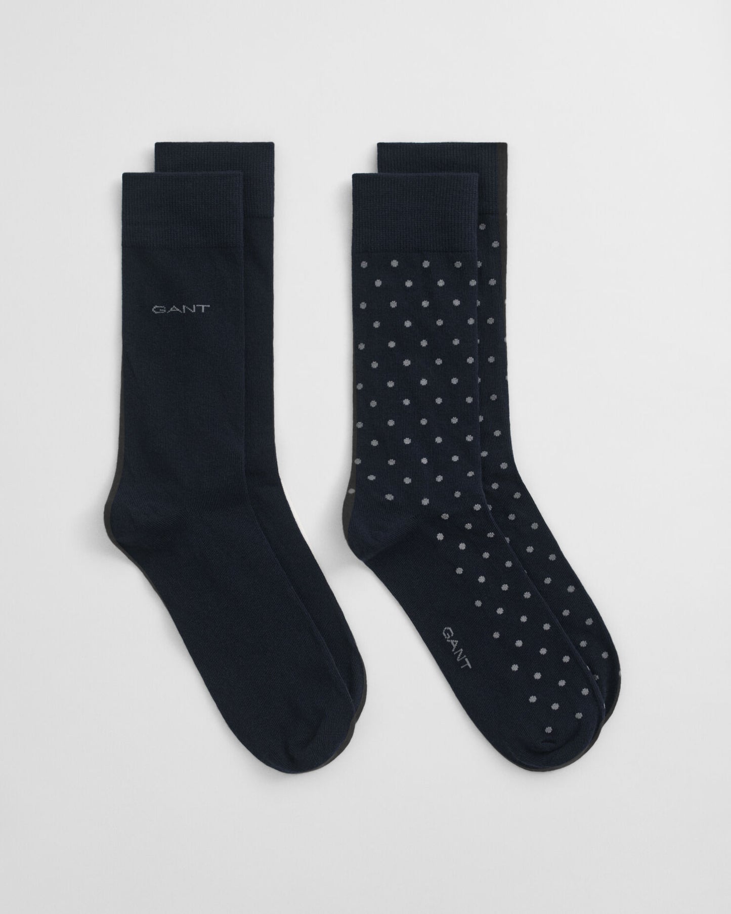 2er-Pack Socken mit Punkten und unifarben