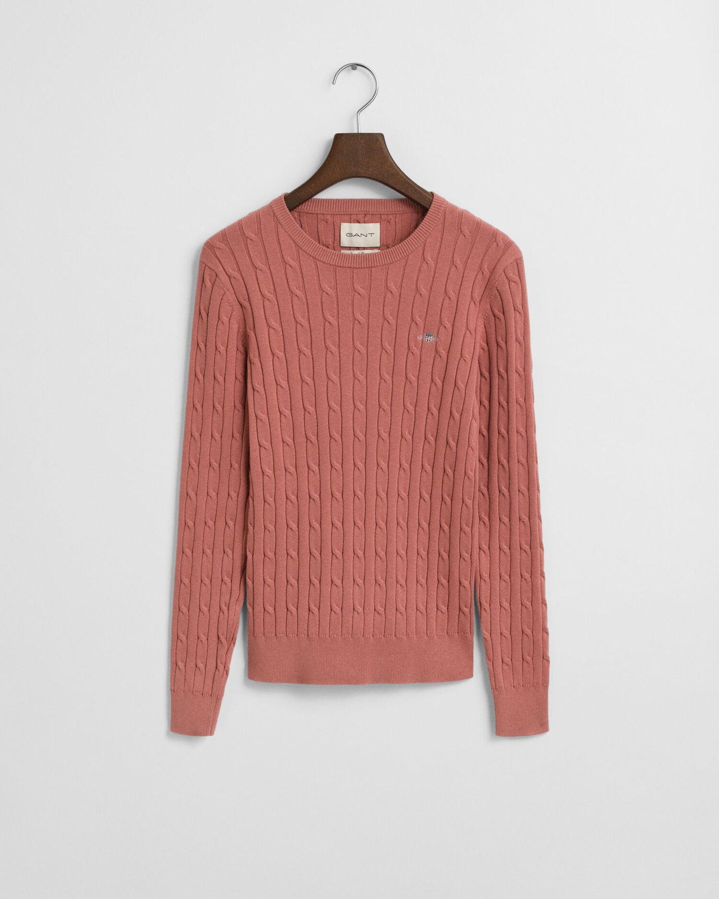 Pull col rond en coton extensible torsadé