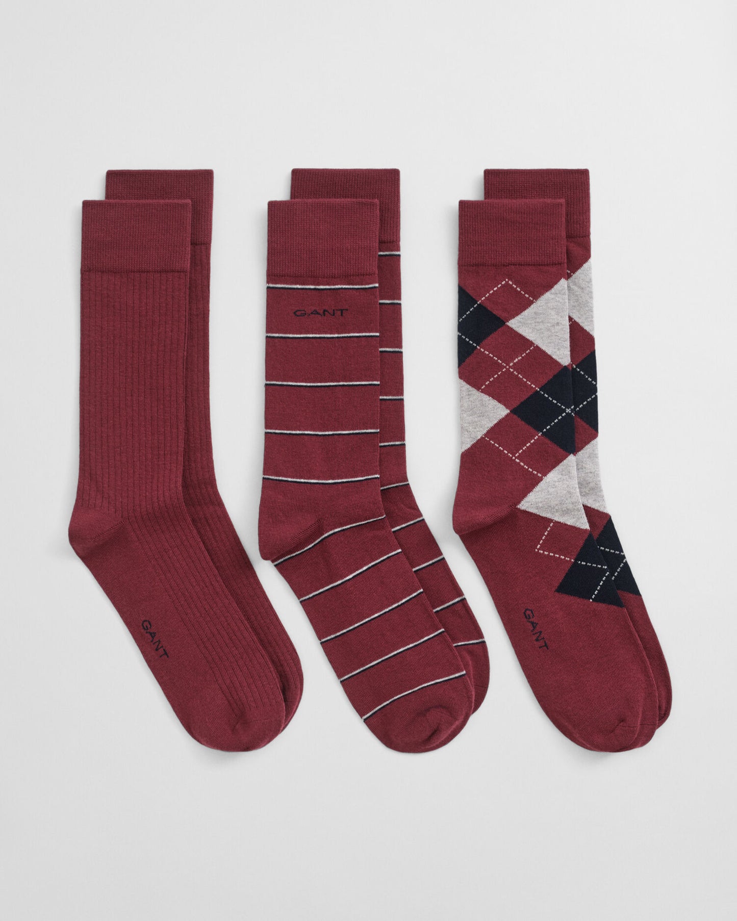 3er-Pack Argyle- & Streifensocken