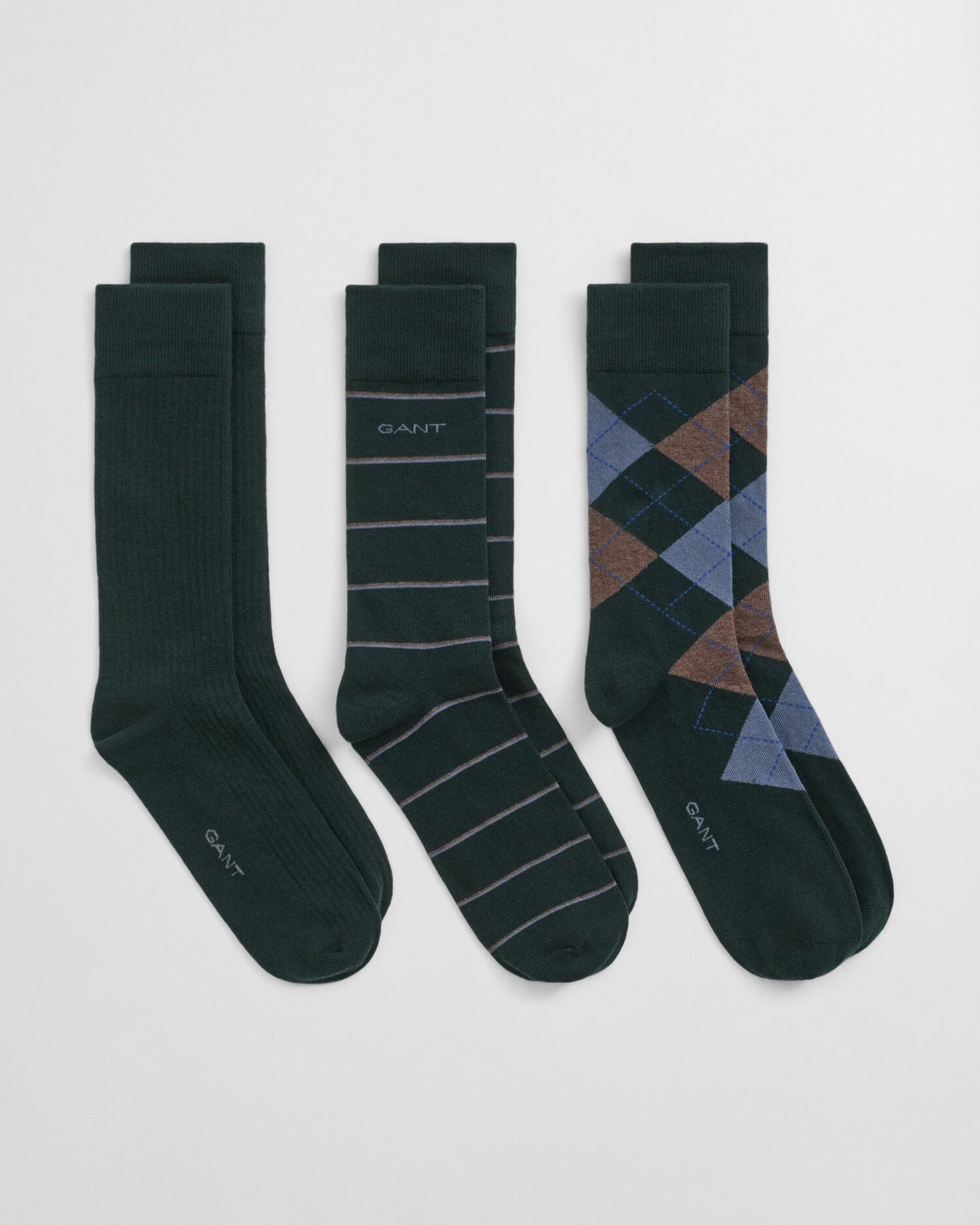 3er-Pack Argyle & Ringelsocken