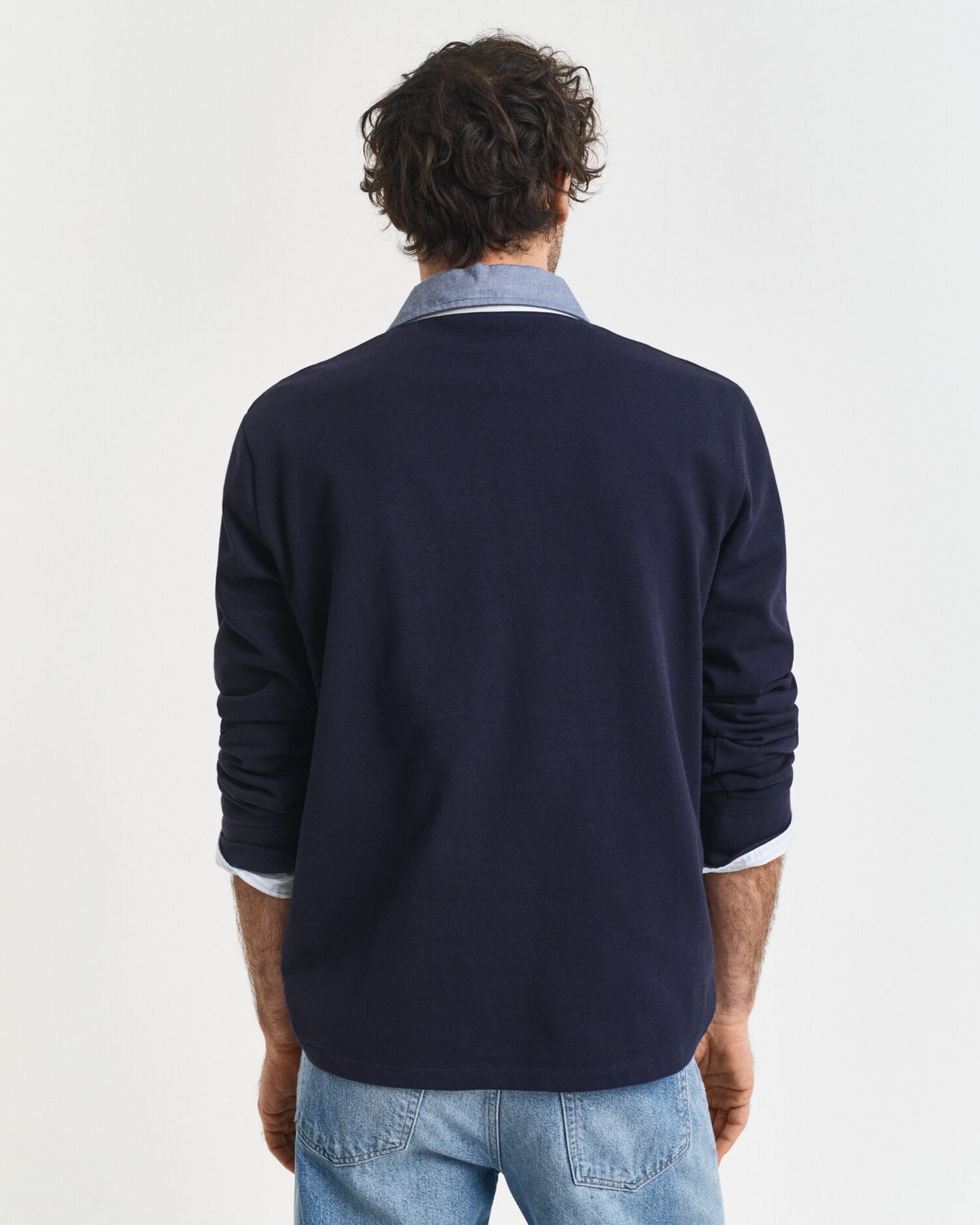 Rugger lourd à col chambray