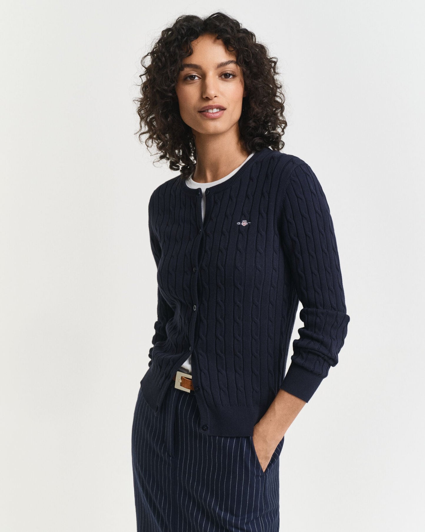 Cardigan torsadé en coton extensible