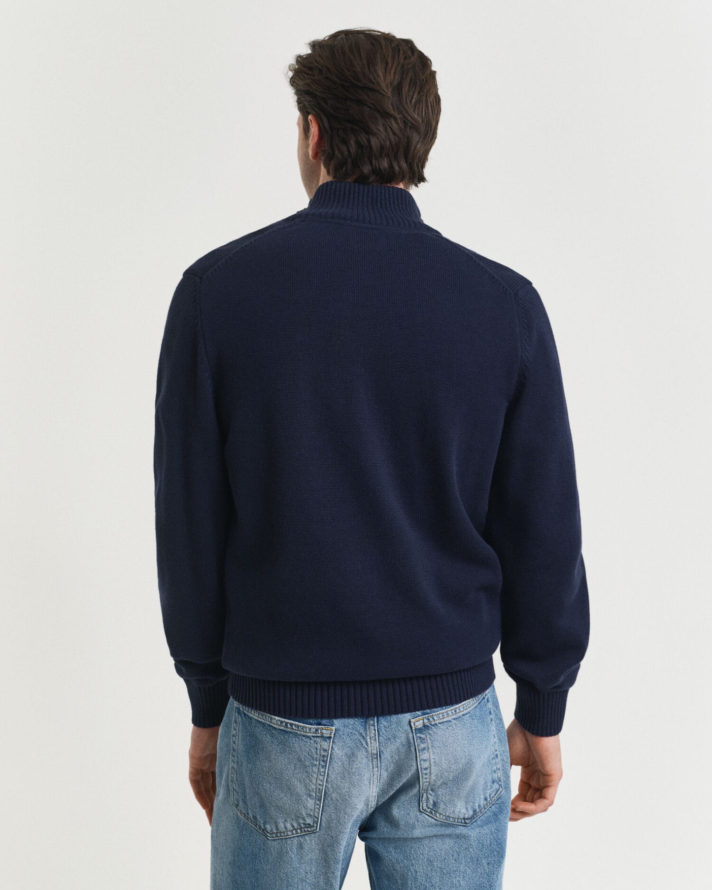 Pull décontracté en coton demi-zippé