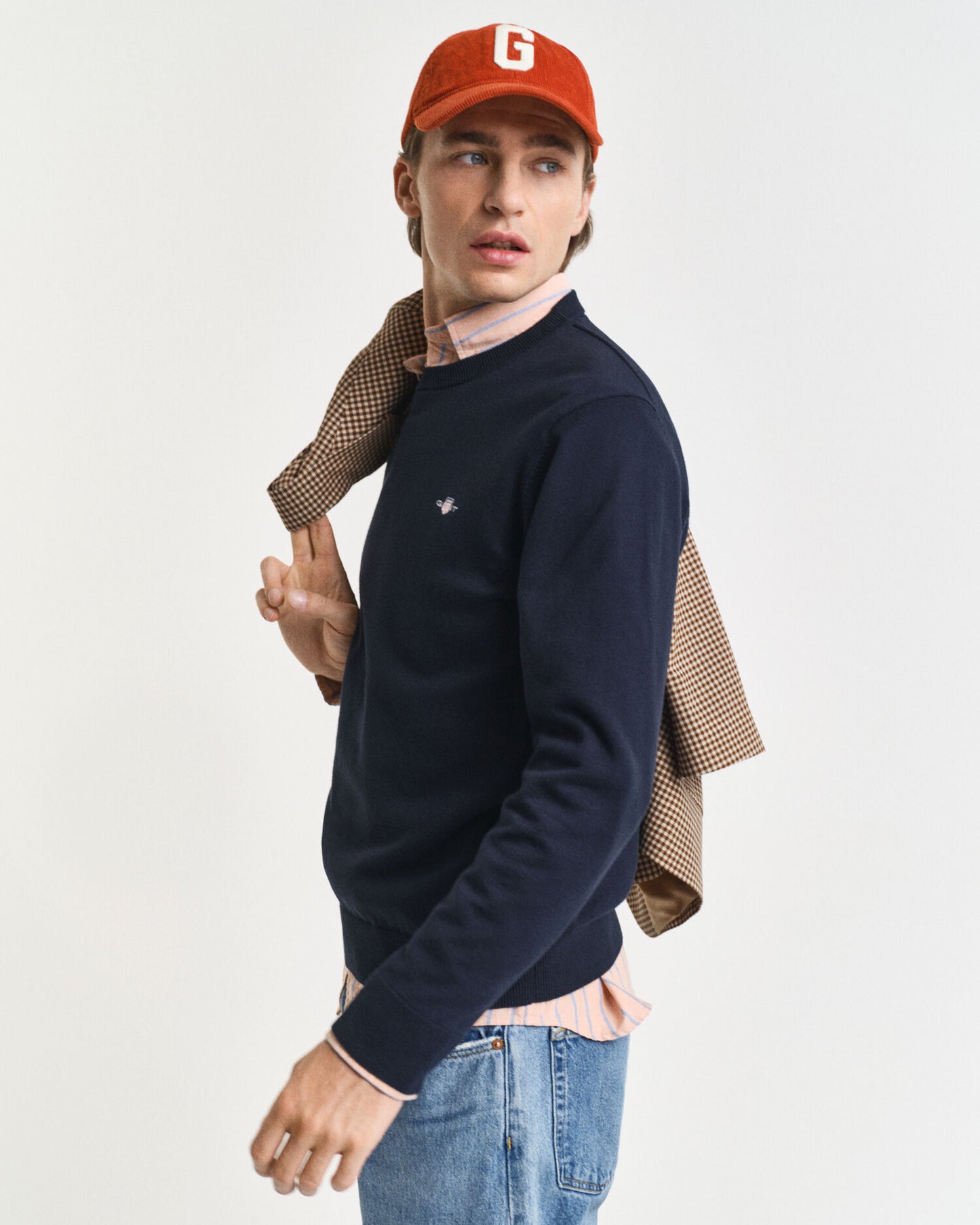 Pull col rond en coton classique