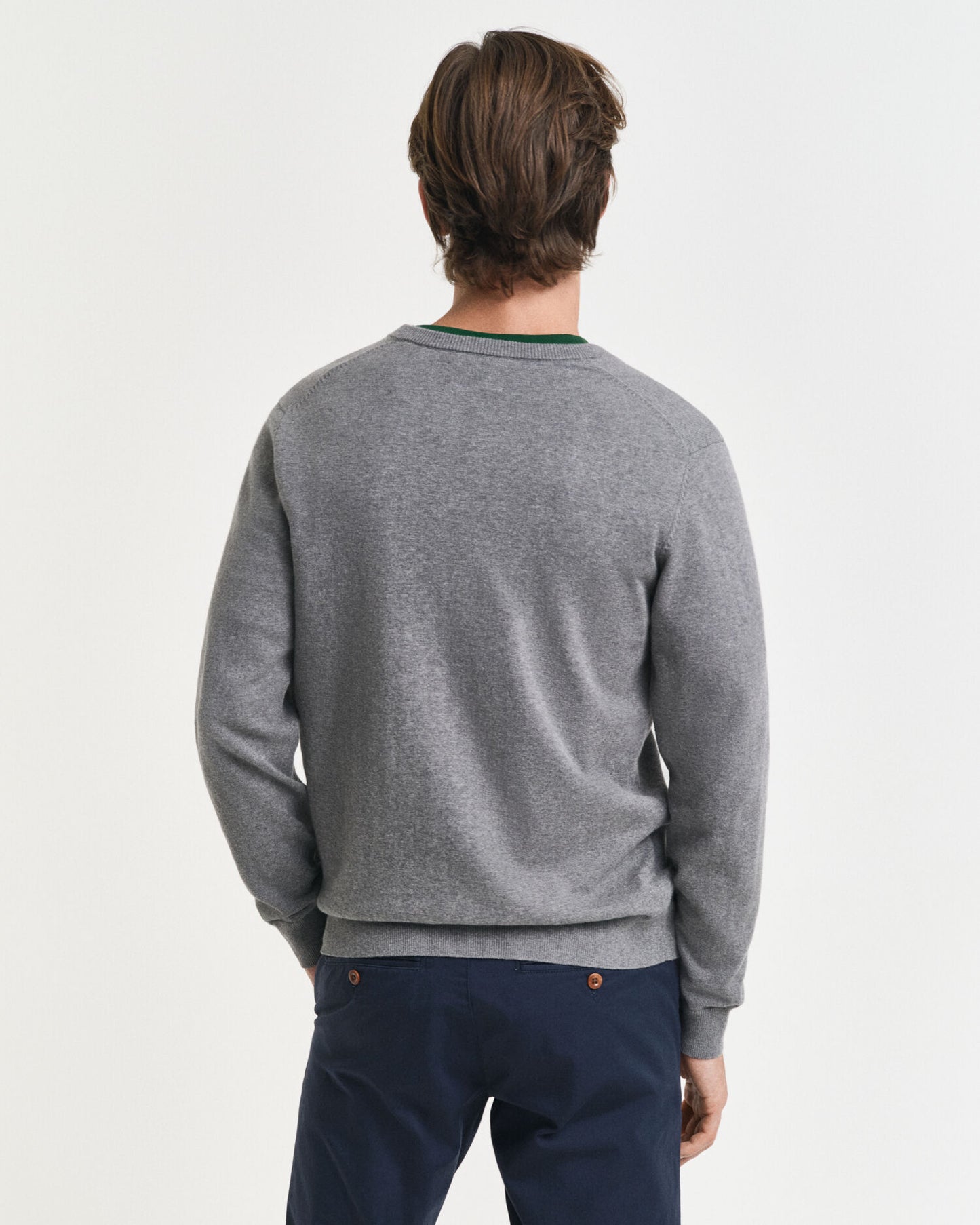 Klassischer Baumwoll-V-Pullover