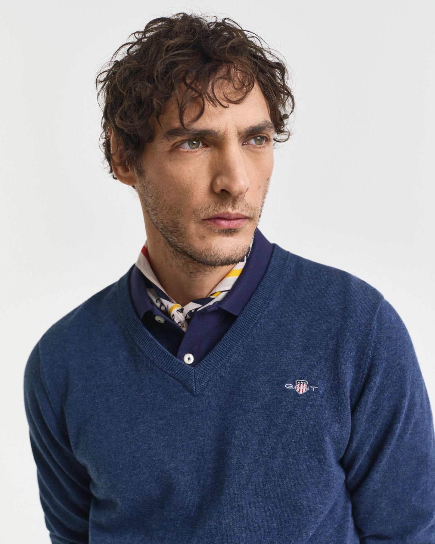 Klassischer Baumwoll-V-Pullover