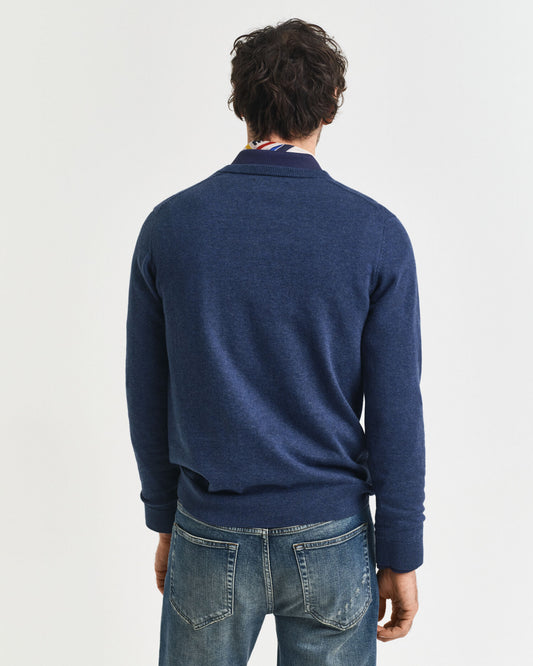 Pull en coton classique à col en V