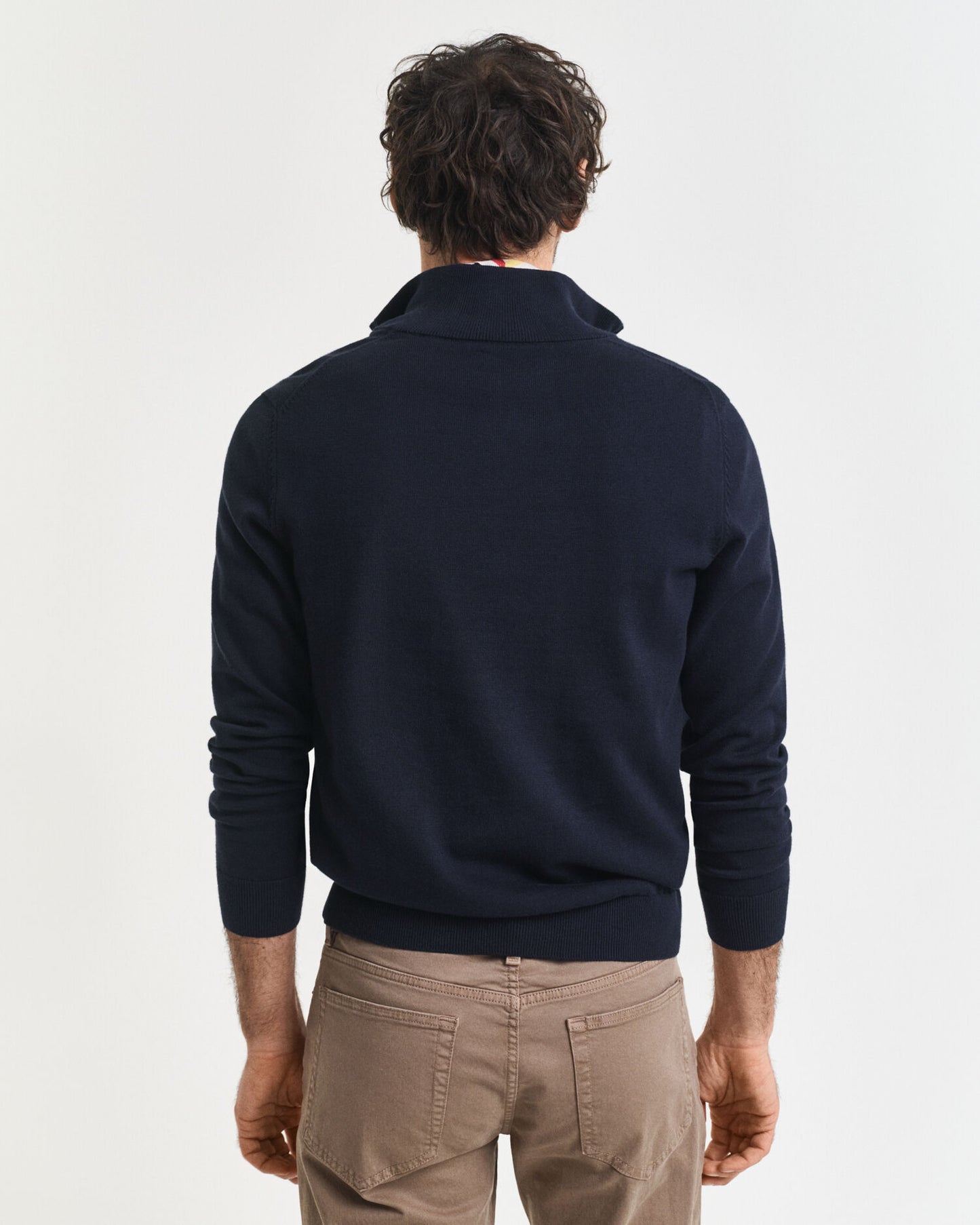 Pull classique en coton, demi-zip