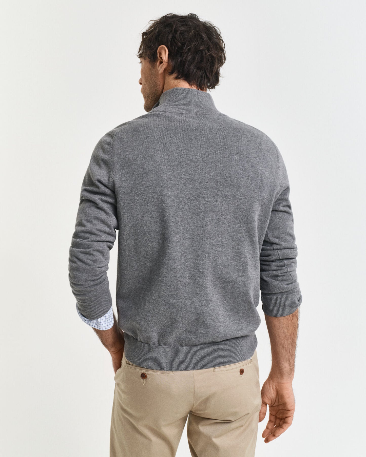 Pull demi-zippé en coton classique