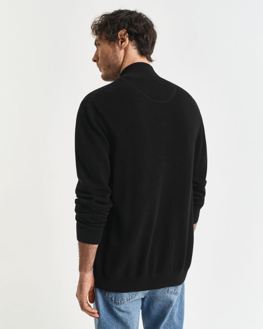 Gilet zippé en piqué de coton