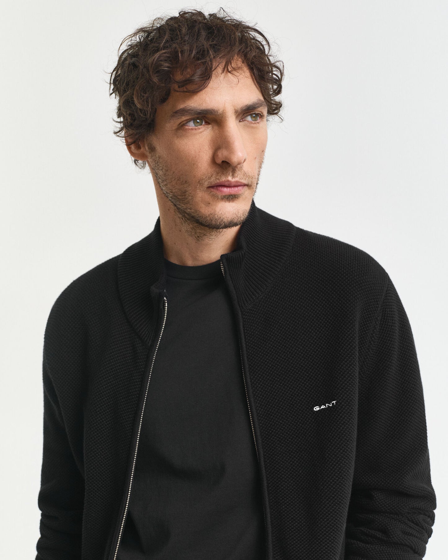 Gilet zippé en piqué de coton
