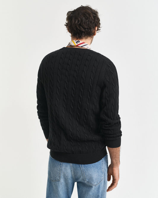 Pull ras-du-cou en maille torsadée de coton