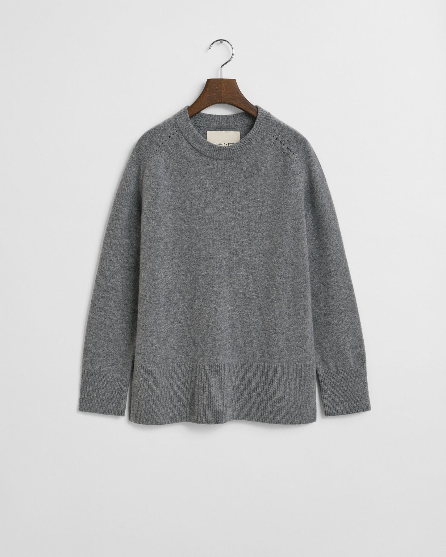 Pullover aus weicher Wolle mit Kaschmiranteil, Rundhalsausschnitt